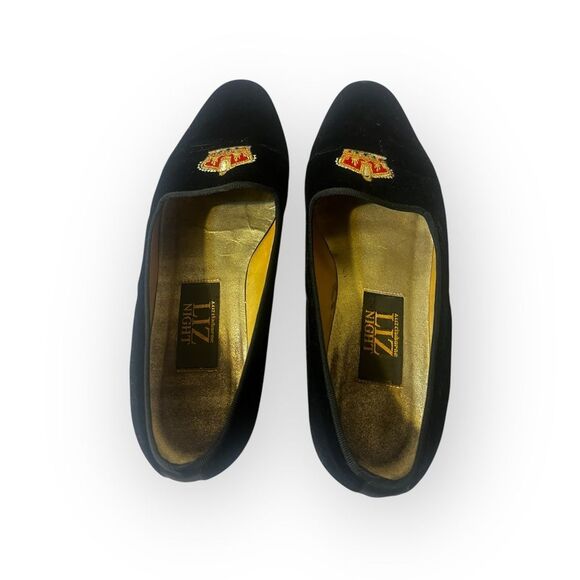 Black Crown Embroidered Women's Loafers - Picture 9 of 12